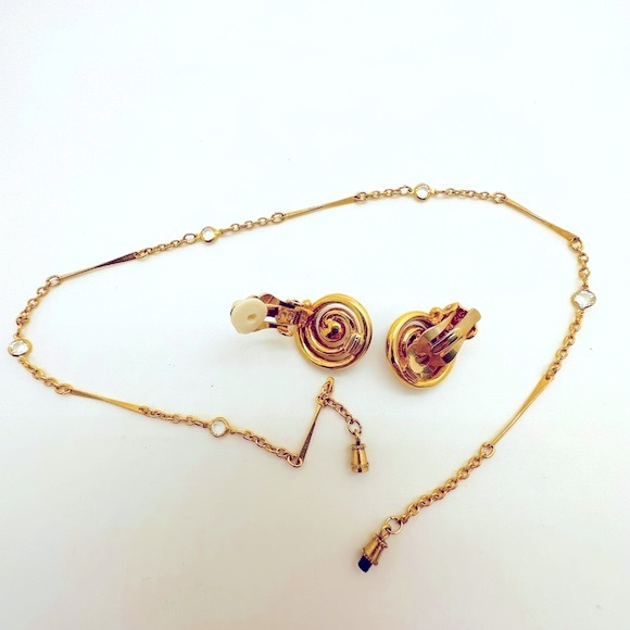 Vintage Rhinestone Earrings & Dainty Crystal Necklace - Picture 14 of 17